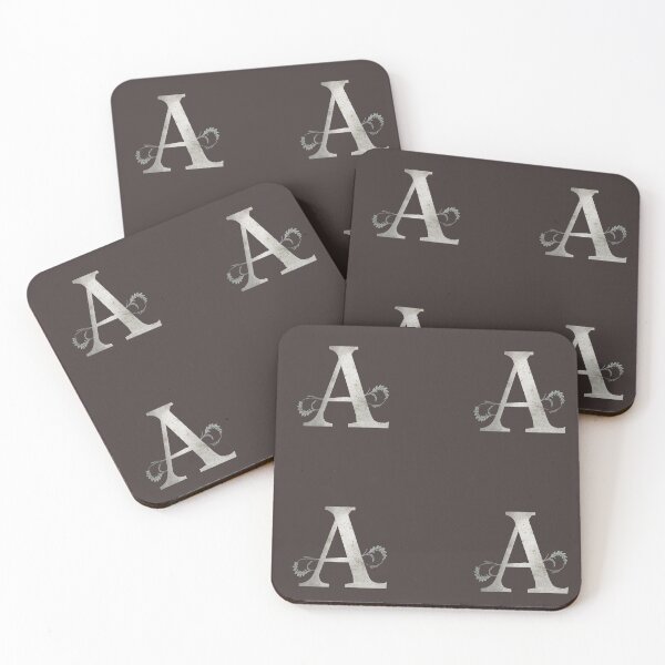 Item preview, Luxury Floral Monogram A: Elegant Grey and Silver Typography designed and sold by Fil4.