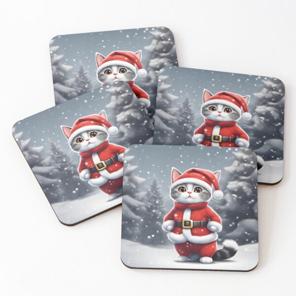 Item preview, Adorable "Cat in Santa Costume Cartoon" Design - Perfect for the Holiday Season designed and sold by InwzaDesign.