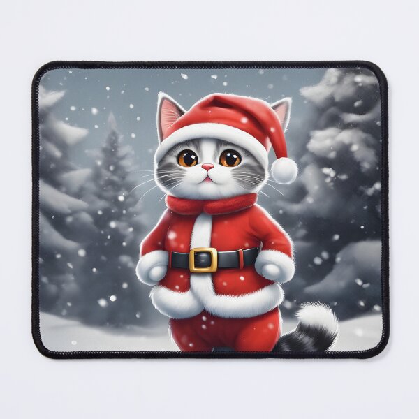 Item preview, Adorable diseño de "Caricatura de gato disfrazado de Papá Noel": perfecto para la temporada navideña designed and sold by InwzaDesign.