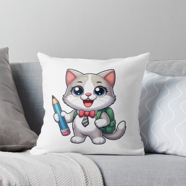 Item preview, Back To School: Funny Cat Going To School designed and sold by printmala.