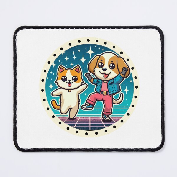 Item preview, cartoon cat and dog dancing disco designed and sold by isaweb.