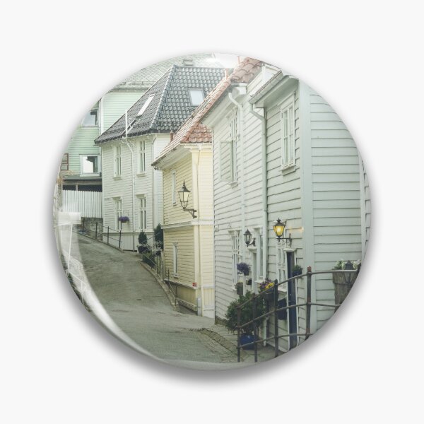 Item preview, Pastel Architecture in Street of Bergen, Norway - Norwegian Travel Photography  designed and sold by CarolinaReina.