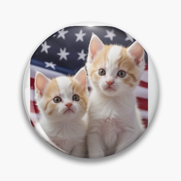Item preview, Cute kittens with usa flag in the background designed and sold by Designfs.
