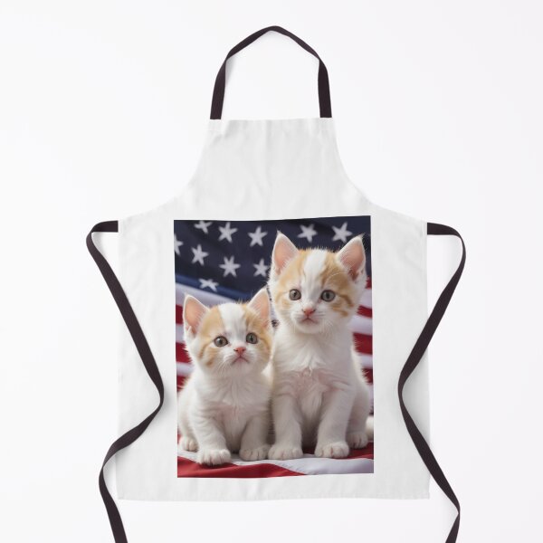 Item preview, Cute  kittens with usa flag in the background designed and sold by Designfs.