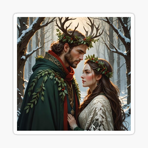 Item preview, Pagan Couple. Winter Solstice Yule. designed and sold by SoniaSarkali.