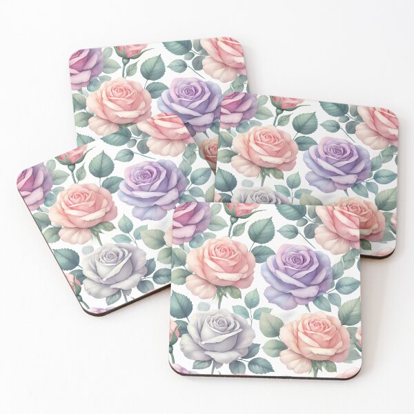 Item preview, Elegant Pastel Rose Garden Pattern designed and sold by WhiteDoveArt.
