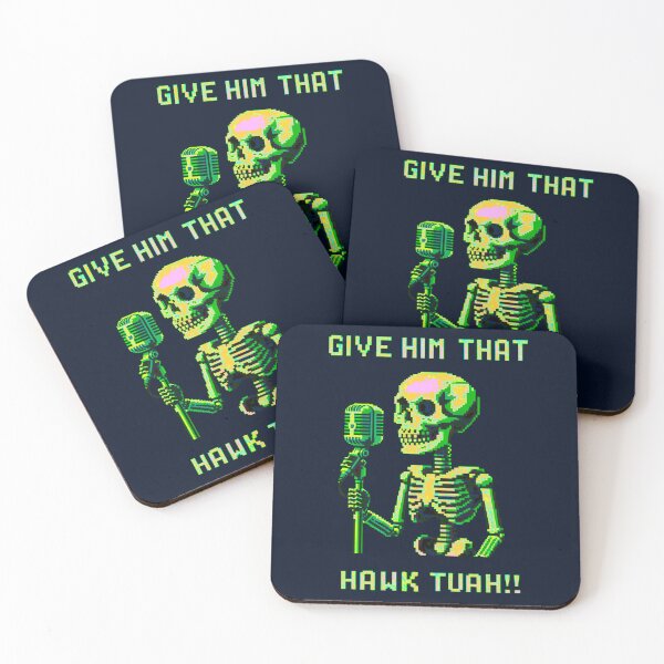 Item preview, Skeleton with Pixelated Microphone: "The Hawk Tuah Interview" designed and sold by Ronny-Owiso.