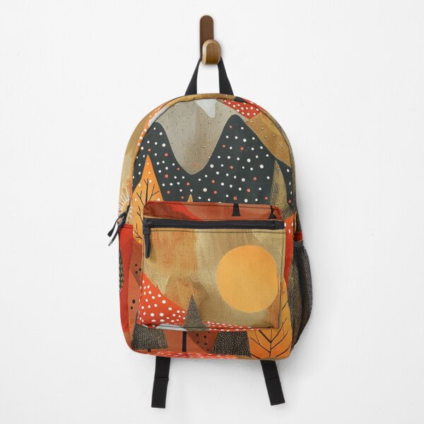 Item preview, Two Sunrise Mountain Folk Art Painting designed and sold by Neika Shimm Designs.