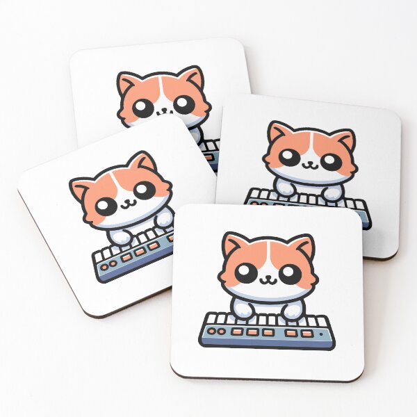 Item preview, Cute Cat Synthesizer! Kawaii Keyboard Cats designed and sold by PMCreative.