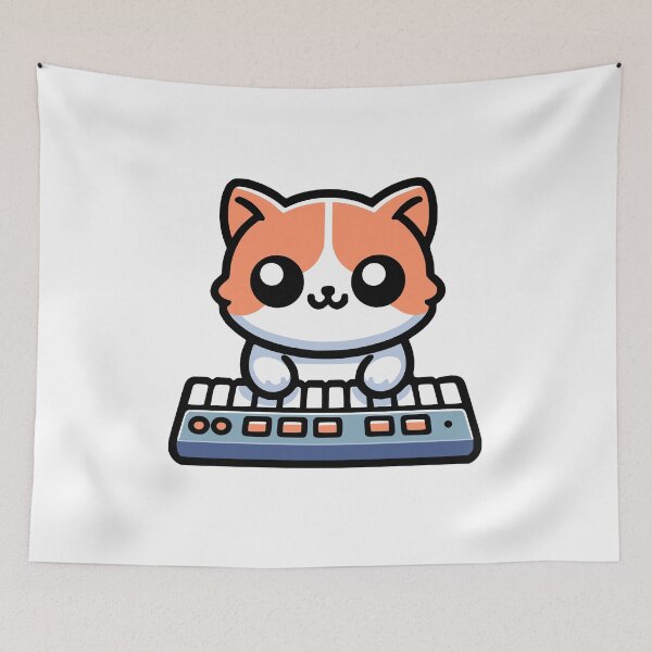 Item preview, Cute Cat Synthesizer! Kawaii Keyboard Cats designed and sold by PMCreative.