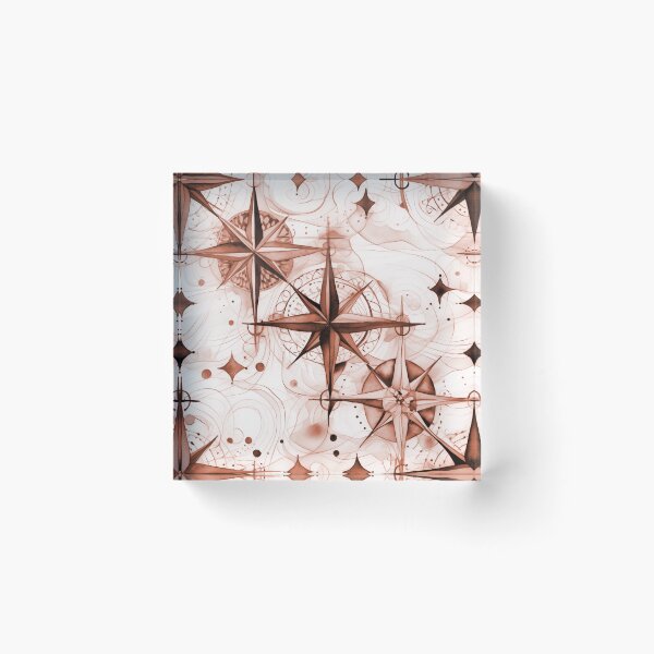 Item preview, Seamless Red-Orange Compass Watercolor Pattern designed and sold by MadeInR.