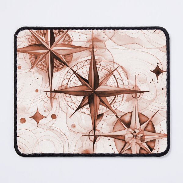 Item preview, Seamless Red-Orange Compass Watercolor Pattern designed and sold by MadeInR.