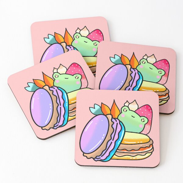Item preview, French Colorful Cute Kawaii macaron dessert designed and sold by Quacktails.