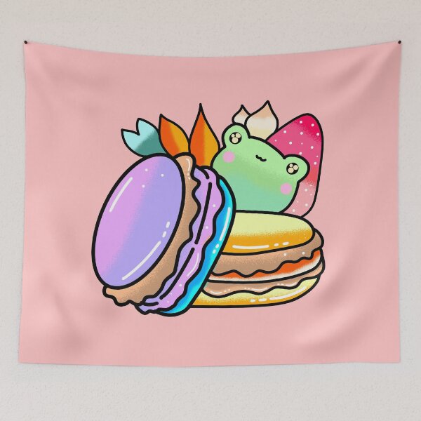 Item preview, French Colorful Cute Kawaii macaron dessert designed and sold by Quacktails.
