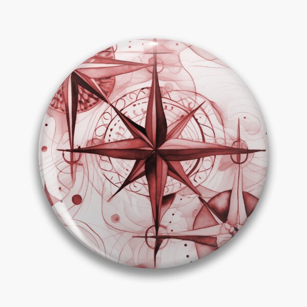 Item preview, Seamless Red Compass Watercolor Pattern designed and sold by MadeInR.