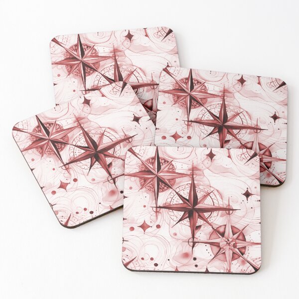Item preview, Seamless Red Compass Watercolor Pattern designed and sold by MadeInR.
