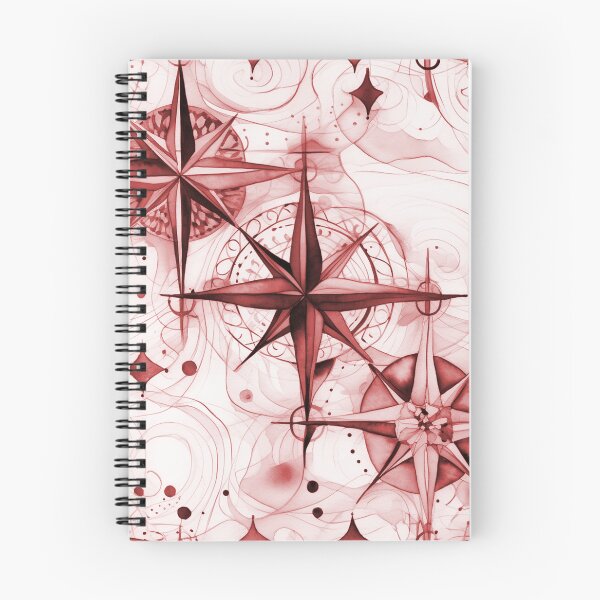 Item preview, Seamless Red Compass Watercolor Pattern designed and sold by MadeInR.