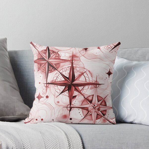Item preview, Seamless Red Compass Watercolor Pattern designed and sold by MadeInR.