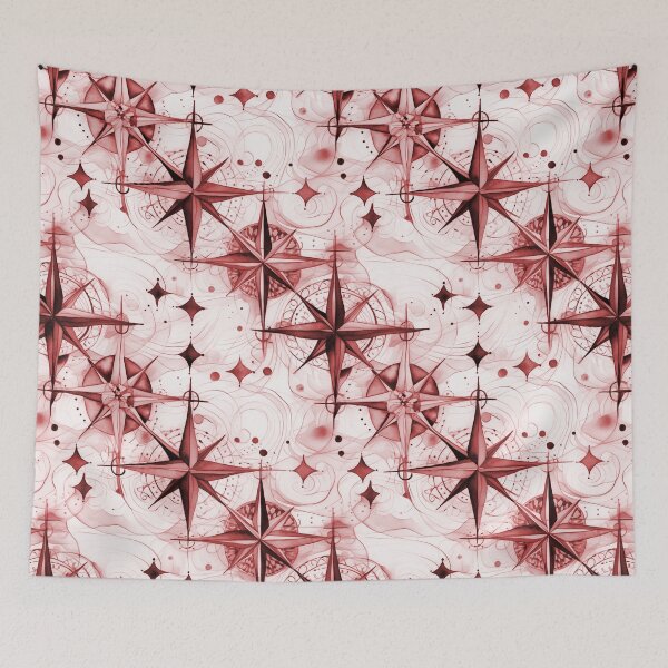 Item preview, Seamless Red Compass Watercolor Pattern designed and sold by MadeInR.