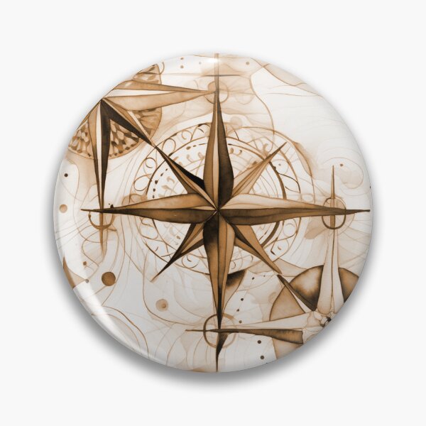 Item preview, Seamless Orange Compass Watercolor Pattern designed and sold by MadeInR.