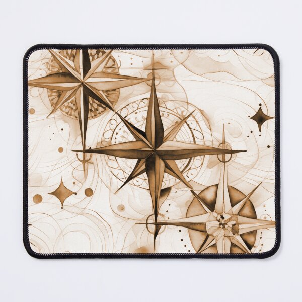Item preview, Seamless Orange Compass Watercolor Pattern designed and sold by MadeInR.