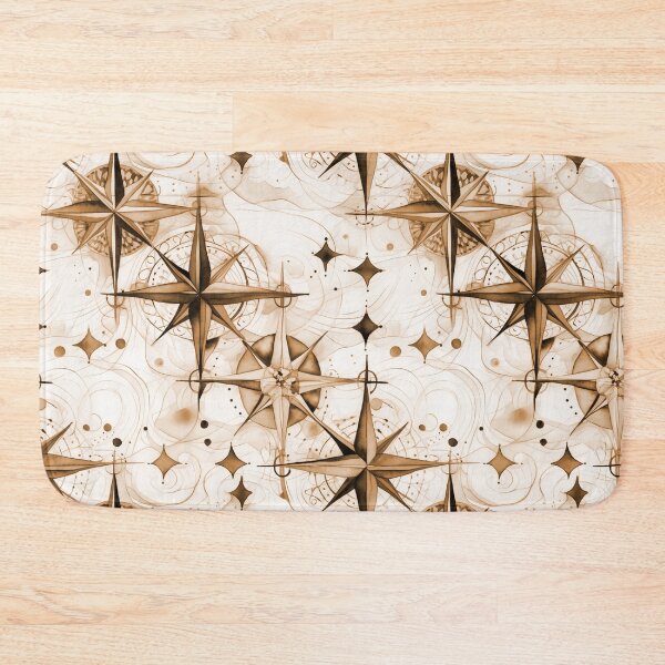 Item preview, Seamless Orange Compass Watercolor Pattern designed and sold by MadeInR.