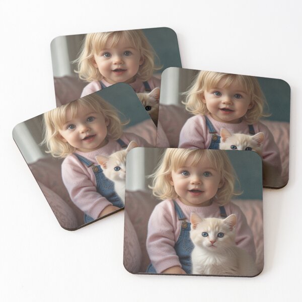 Item preview,  A little girl with a kitten designed and sold by Designfs.