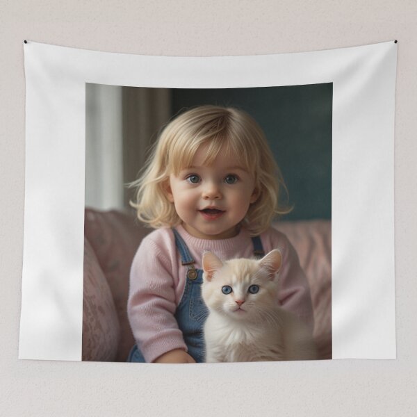Item preview, A little girl with a kitten designed and sold by Designfs.