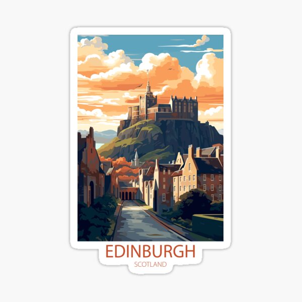 Item preview, Vintage Minimal Retro Travel Poster Edinburgh Castle – Historical Splendour and Scotland’s Charm designed and sold by pod24.
