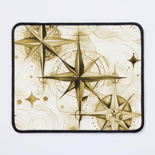 Item preview, Seamless Yellow Orange Compass Watercolor Pattern designed and sold by MadeInR.