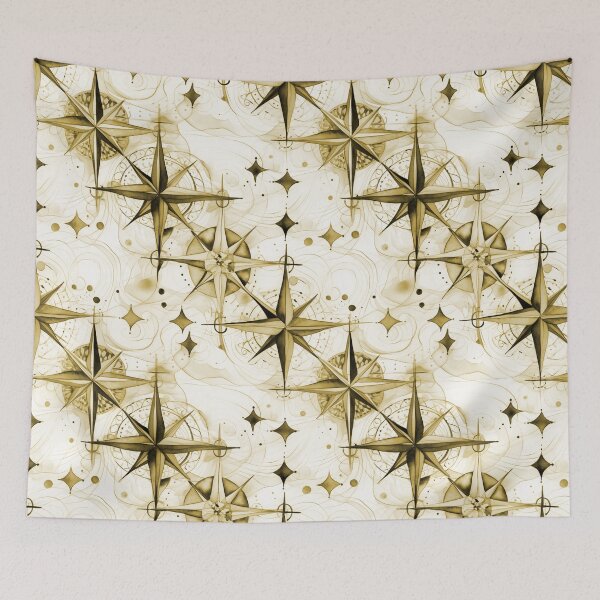 Item preview, Seamless Yellow Orange Compass Watercolor Pattern designed and sold by MadeInR.