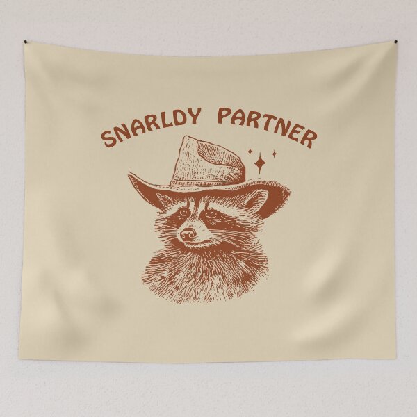 Item preview, meowdy partner raccoon Lover Funny Meme Cowboy raccoon Country Western Cat Owner designed and sold by VerdePlantTees.