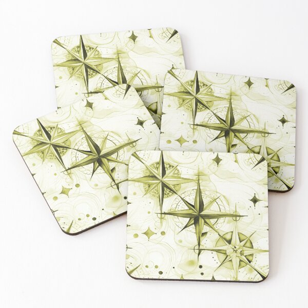 Item preview, Seamless Yellow Compass Watercolor Pattern designed and sold by MadeInR.
