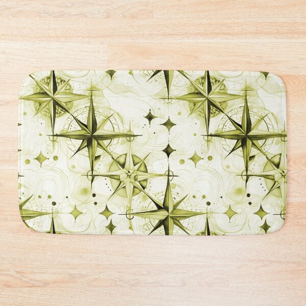 Item preview, Seamless Yellow Compass Watercolor Pattern designed and sold by MadeInR.