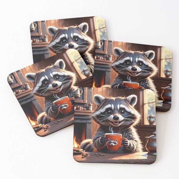 Item preview, Raccoon Drinking Coffee designed and sold by Jbl55.
