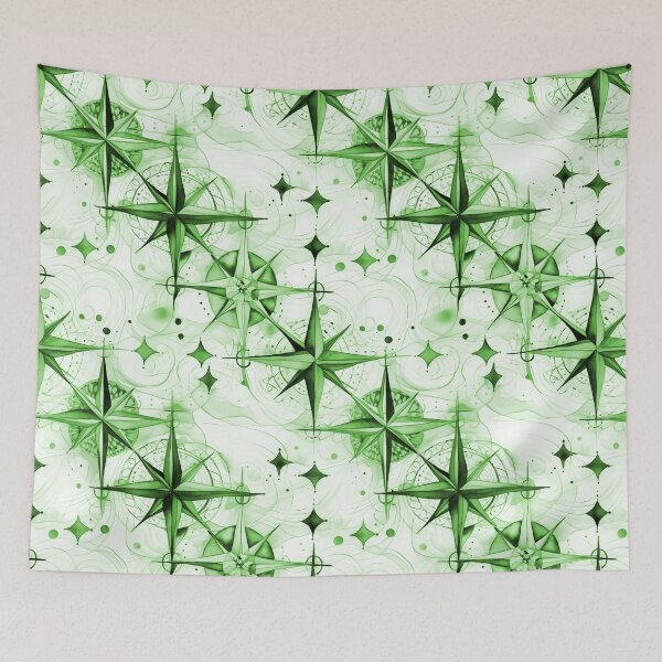 Item preview, Seamless Yellow Green Compass Watercolor Pattern designed and sold by MadeInR.