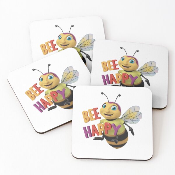 Item preview, Bee Happy Cheerful Bee Funny designed and sold by deluxedigital1.