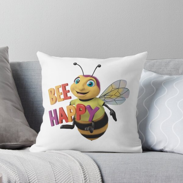 Item preview, Bee Happy Cheerful Bee Funny designed and sold by deluxedigital1.