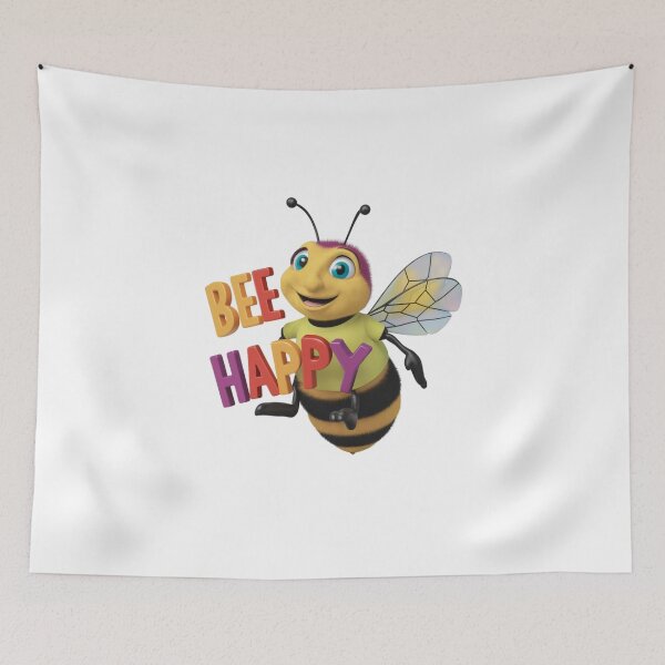 Item preview, Bee Happy Cheerful Bee Funny designed and sold by deluxedigital1.