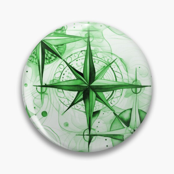Item preview, Seamless Green Compass Watercolor Pattern designed and sold by MadeInR.