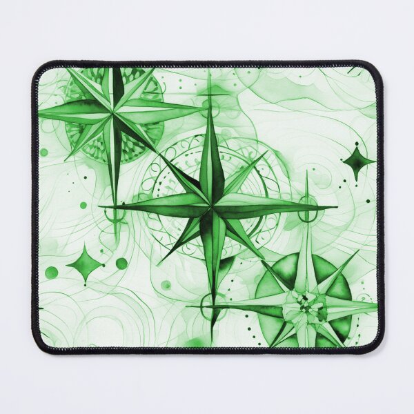 Item preview, Seamless Green Compass Watercolor Pattern designed and sold by MadeInR.