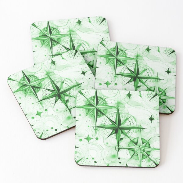 Item preview, Seamless Green Compass Watercolor Pattern designed and sold by MadeInR.