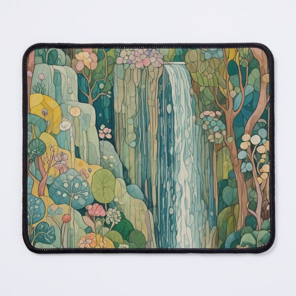 Item preview, Serene Cascades: Abstract Waterfall in Tropical Jungle designed and sold by Lizetteh.