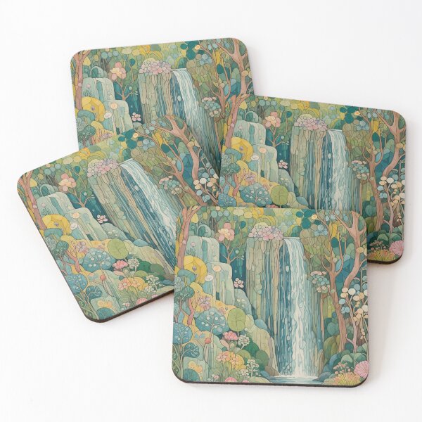 Item preview, Serene Cascades: Abstract Waterfall in Tropical Jungle designed and sold by Lizetteh.