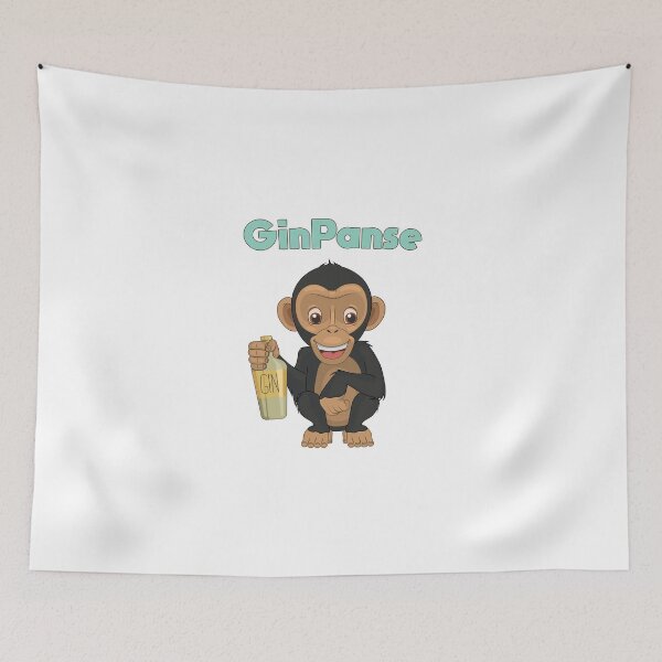 Item preview, GinPanse - Monkey with Gin Bottle designed and sold by smellypumpy.