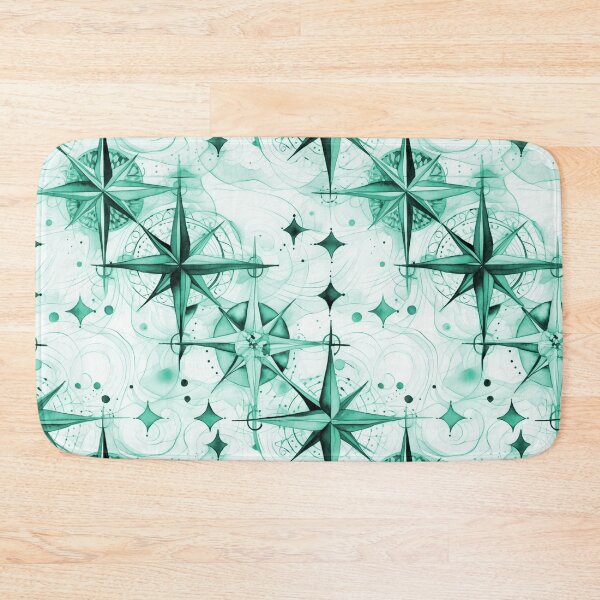 Item preview, Seamless Blue-Green Compass Watercolor Pattern designed and sold by MadeInR.