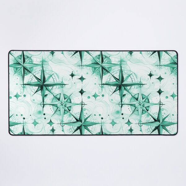 Item preview, Seamless Blue-Green Compass Watercolor Pattern designed and sold by MadeInR.