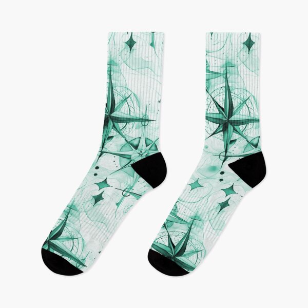 Item preview, Seamless Blue-Green Compass Watercolor Pattern designed and sold by MadeInR.