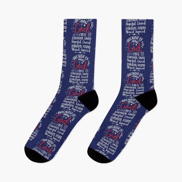 Item preview, Because Of God I'm Stronger. Saved. Hopeful. Loved. Forgiven. Found. Blessed. Inspired. designed and sold by Roland1980.