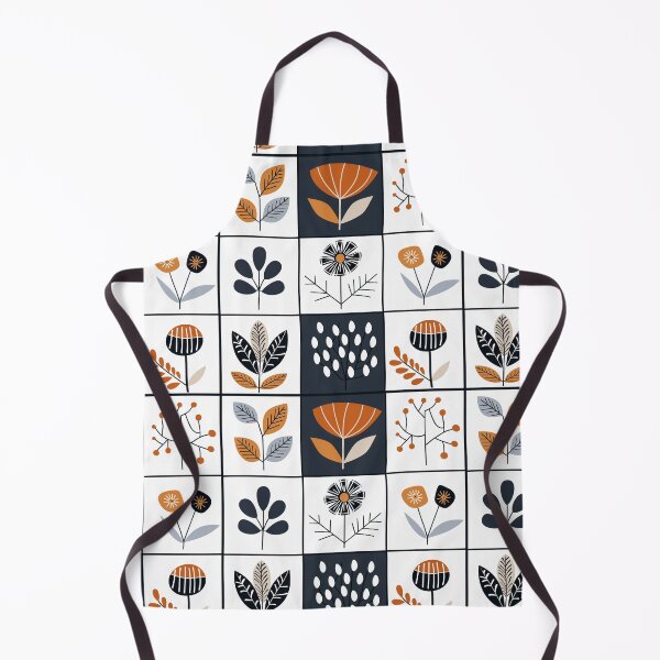 Item preview, Block pattern Boho aesthetic plants pattern Scandinavian folk art cottage core designed and sold by TankandDPS.
